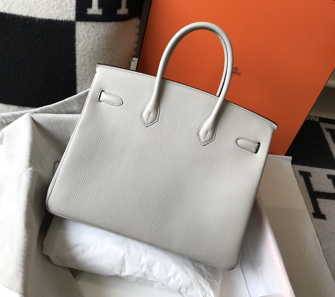 HERMES Birkin 35 Gris Perle Togo Gold-tone Hardware