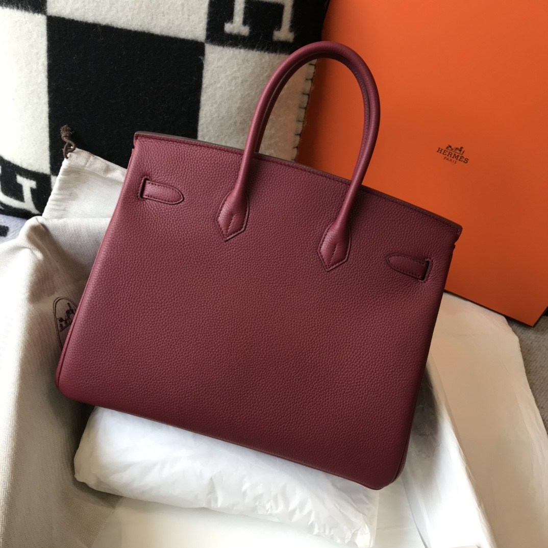 HERMES Birkin 35 Bordeaux Togo Gold-tone Hardware