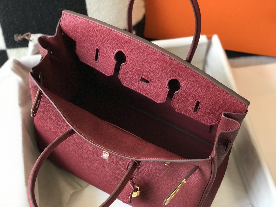 HERMES Birkin 35 Bordeaux Togo Gold-tone Hardware