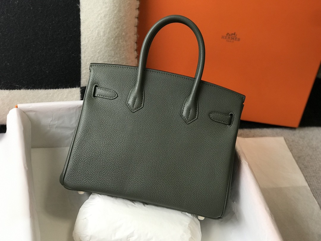 HERMES Birkin 35 Vert Criquet Togo Gold-tone Hardware