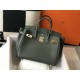 HERMES Birkin 35 Vert Criquet Togo Gold-tone Hardware