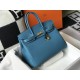 HERMES Birkin 35 Bleu Jean Togo Gold-tone Hardware