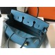 HERMES Birkin 35 Bleu Jean Togo Gold-tone Hardware