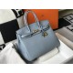 HERMES Birkin 35 Bleu Lin Togo Gold-tone Hardware