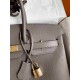 HERMES Birkin 35 Etain Epsom Gold-tone Hardware