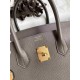 HERMES Birkin 35 Etain Epsom Gold-tone Hardware