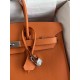 HERMES Birkin 35 Orange Epsom Silver-tone Hardware