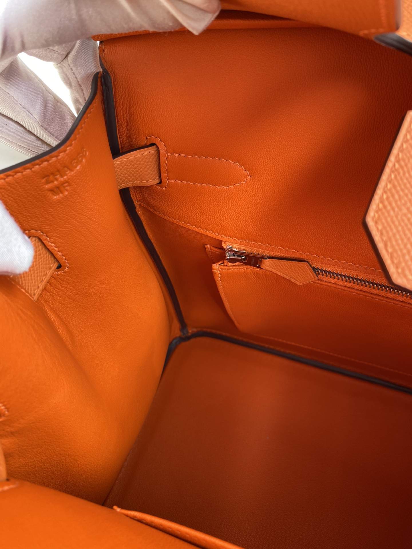 HERMES Birkin 35 Orange Epsom Silver-tone Hardware