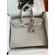 HERMES Birkin 35 Gris Perle Epsom Silver-tone Hardware