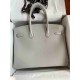 HERMES Birkin 35 Gris Perle Epsom Silver-tone Hardware