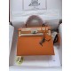 HERMES Kelly 25 Orange Epsom Silver-tone Hardware