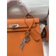 HERMES Kelly 25 Orange Epsom Silver-tone Hardware