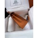 HERMES Kelly 25 Orange Epsom Silver-tone Hardware