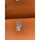 HERMES Kelly 25 Orange Epsom Silver-tone Hardware