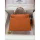 HERMES Kelly 25 Orange Epsom Gold-tone Hardware