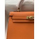 HERMES Kelly 25 Orange Epsom Gold-tone Hardware