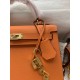 HERMES Kelly 25 Orange Epsom Gold-tone Hardware