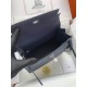 HERMES Kelly 25 Deep Blue Epsom Silver-tone Hardware