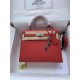 HERMES Kelly 25 Rouge De Corur Epsom Silver-tone Hardware