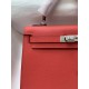 HERMES Kelly 25 Rouge De Corur Epsom Silver-tone Hardware