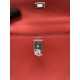 HERMES Kelly 25 Rouge De Corur Epsom Silver-tone Hardware