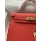 HERMES Kelly 25 Rouge De Corur Epsom Gold-tone Hardware