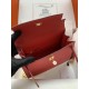 HERMES Kelly 25 Rouge De Corur Epsom Gold-tone Hardware