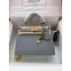 HERMES Kelly 25 Bleu Lin Epsom Gold-tone Hardware