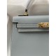 HERMES Kelly 25 Bleu Lin Epsom Gold-tone Hardware