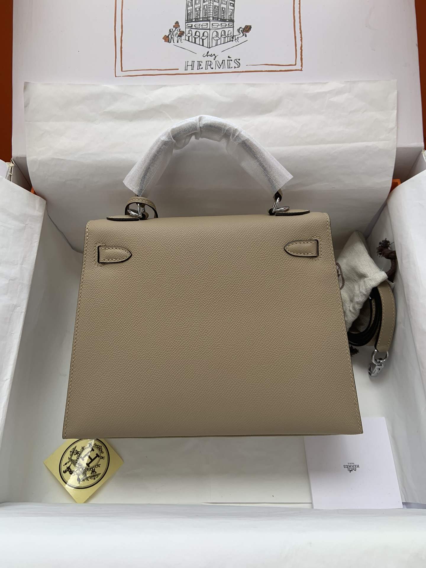 HERMES Kelly 25 Trench Epsom Silver-tone Hardware