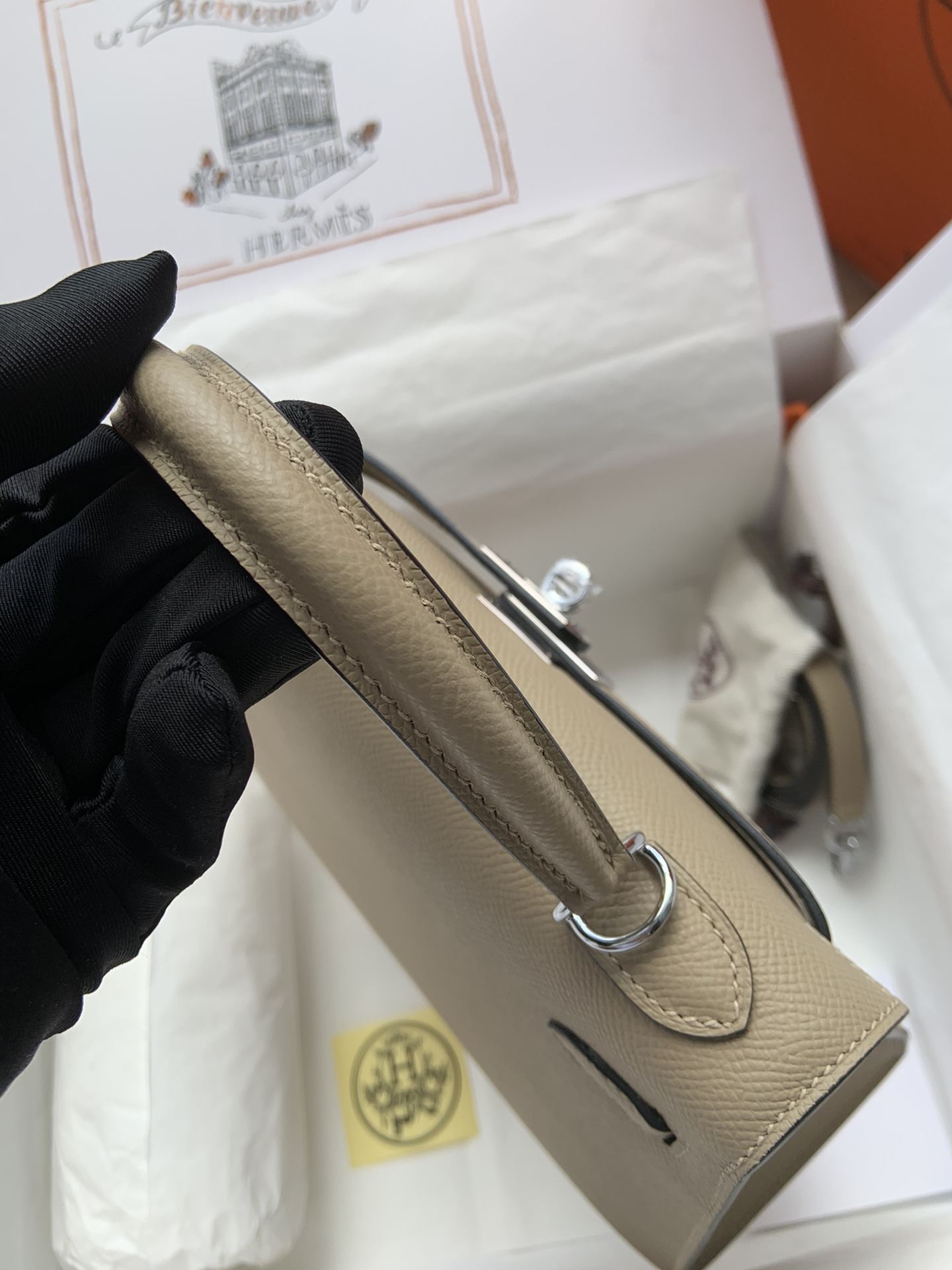 HERMES Kelly 25 Trench Epsom Silver-tone Hardware