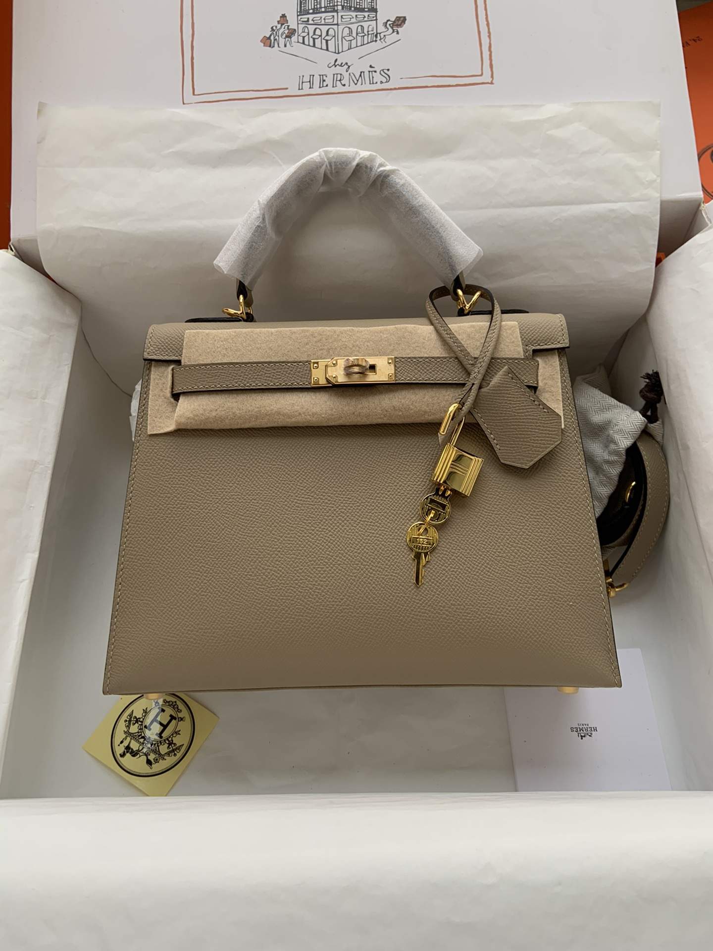 HERMES Kelly 25 Trench Epsom Gold-tone Hardware