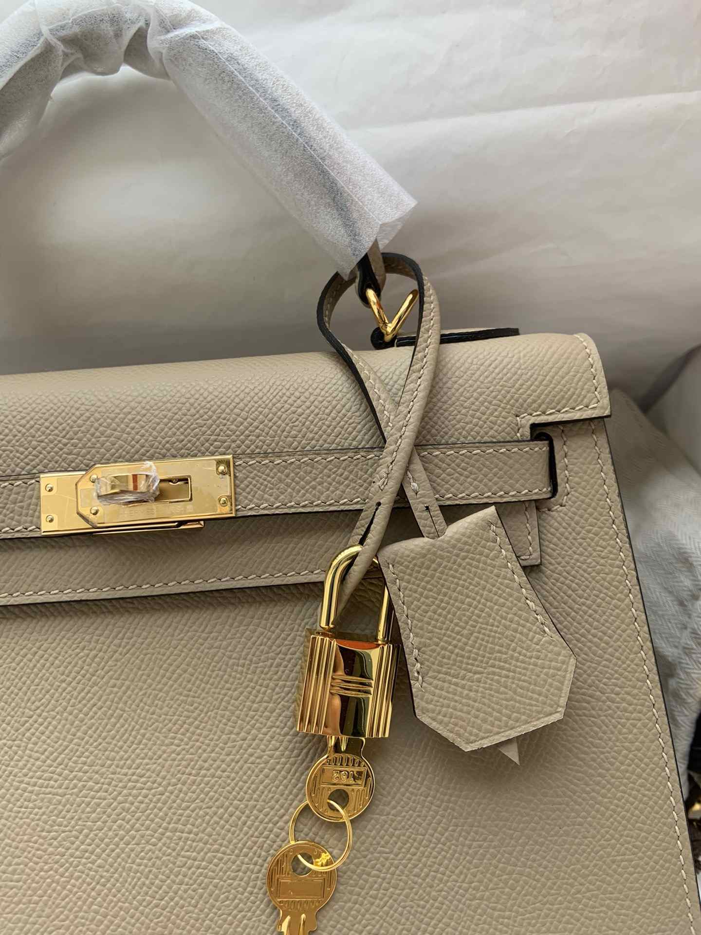 HERMES Kelly 25 Trench Epsom Gold-tone Hardware