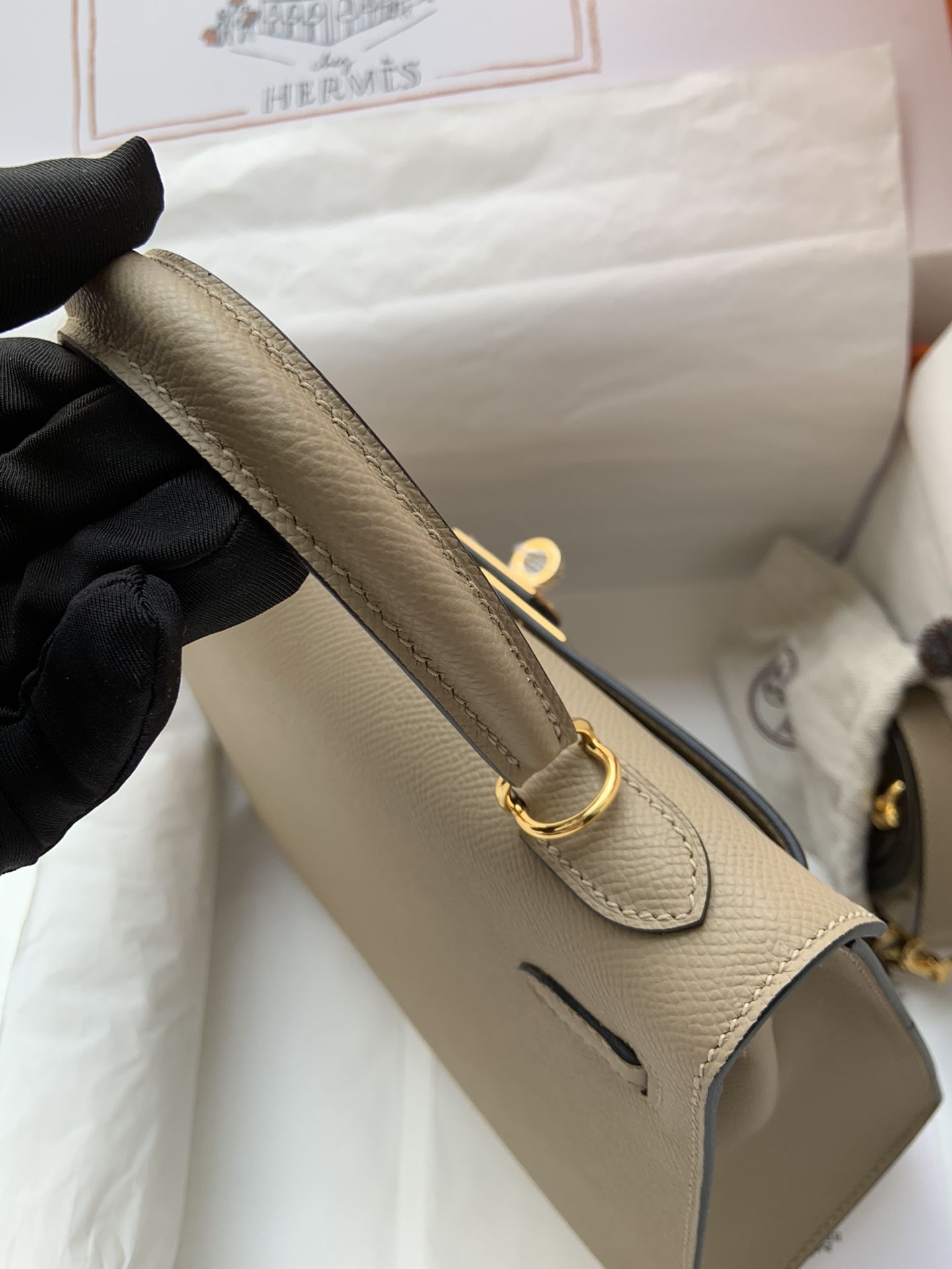 HERMES Kelly 25 Trench Epsom Gold-tone Hardware