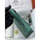 HERMES Kelly 25 Malachite Epsom Silver-tone Hardware