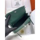 HERMES Kelly 25 Malachite Epsom Silver-tone Hardware