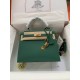 HERMES Kelly 25 Malachite Epsom Gold-tone Hardware