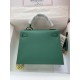 HERMES Kelly 25 Malachite Epsom Gold-tone Hardware