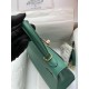 HERMES Kelly 25 Malachite Epsom Gold-tone Hardware