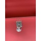 HERMES Kelly 25 Rose Lipsur Epsom Silver-tone Hardware