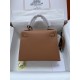 HERMES Kelly 25 Gold Epsom Silver-tone Hardware