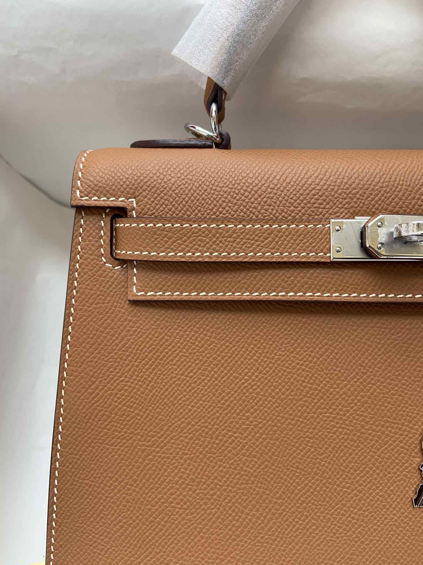 HERMES Kelly 25 Gold Epsom Silver-tone Hardware