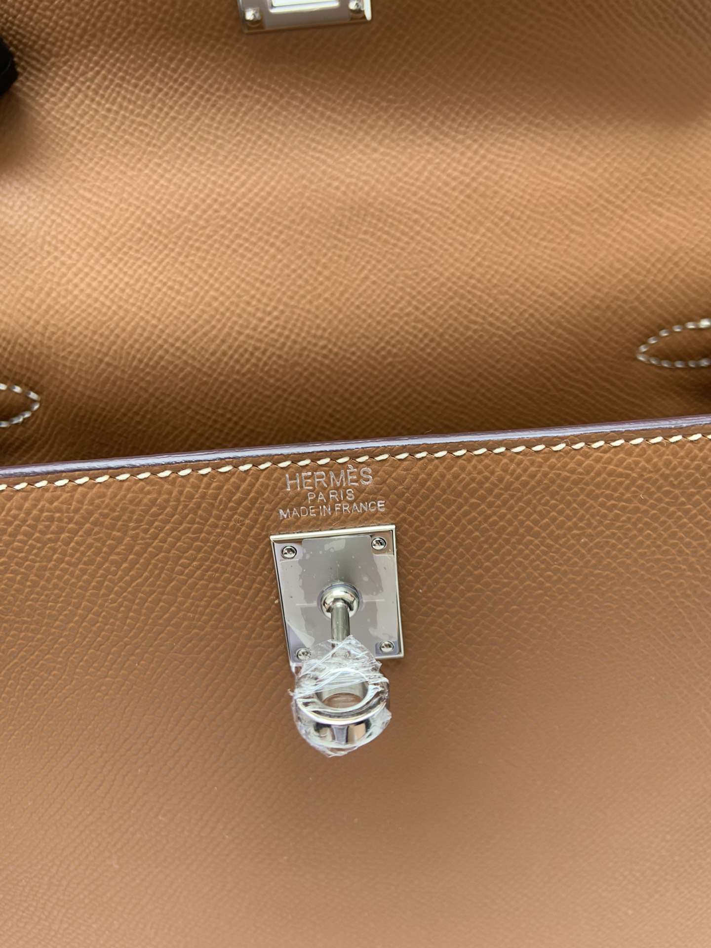 HERMES Kelly 25 Gold Epsom Silver-tone Hardware