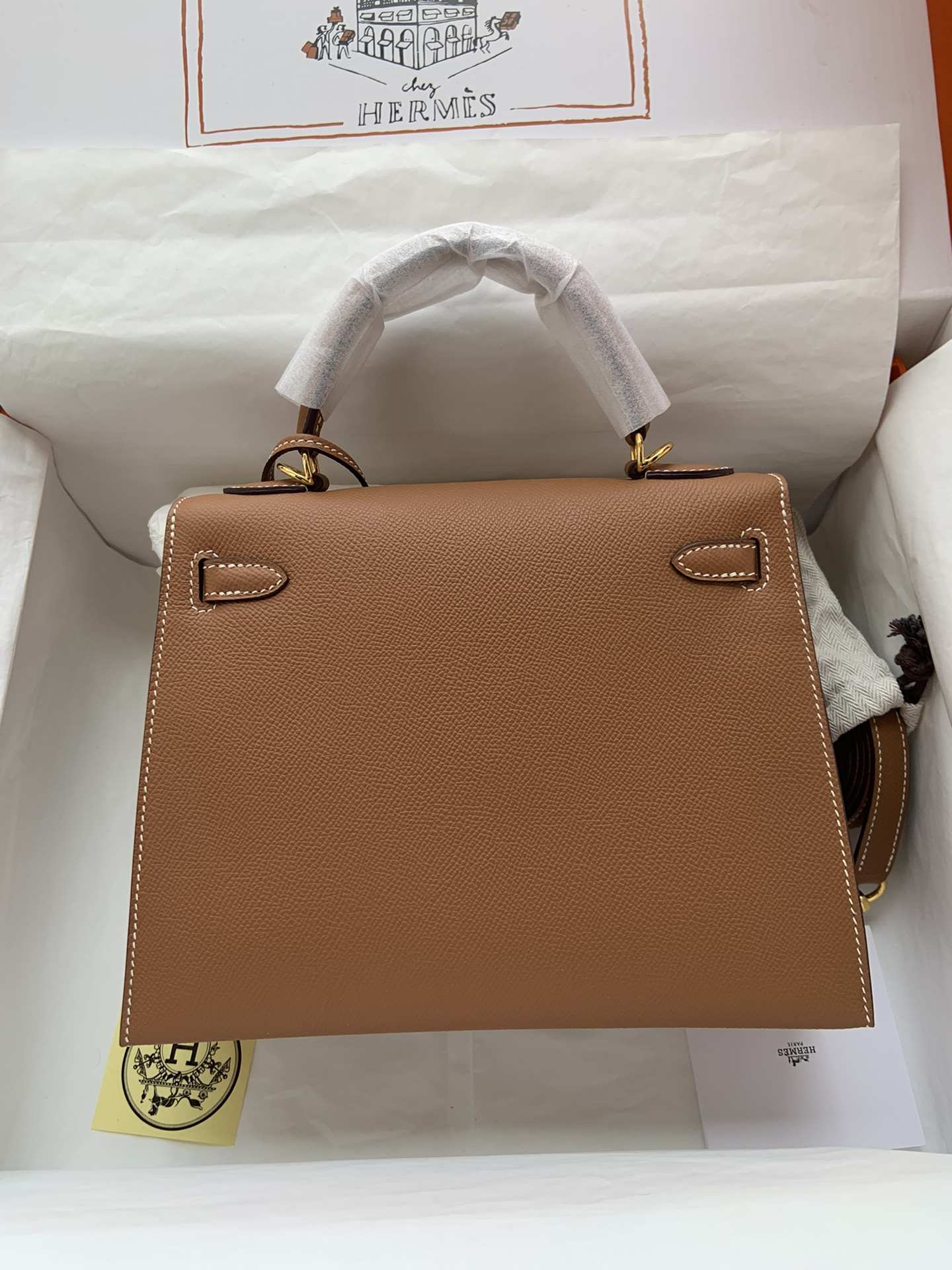 HERMES Kelly 25 Gold Epsom Gold-tone Hardware