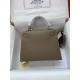 HERMES Kelly 25 Etoupe Epsom Silver-tone Hardware