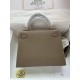 HERMES Kelly 25 Etoupe Epsom Gold-tone Hardware