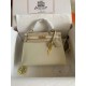 HERMES Kelly 25 Craie Epsom Gold-tone Hardware