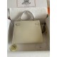 HERMES Kelly 25 Craie Epsom Gold-tone Hardware