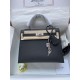 HERMES Kelly 25 Nior Epsom Silver-tone Hardware