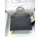 HERMES Kelly 25 Nior Epsom Silver-tone Hardware